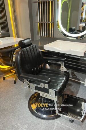 LAZER KESİM BERBER KOLTUĞU KROM