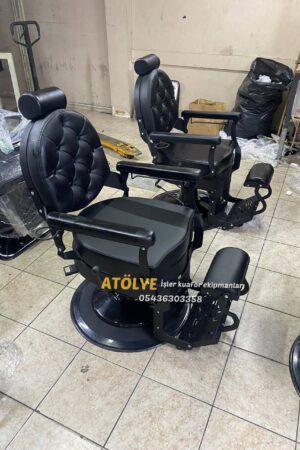 LAZER KESİM BERBER KOLTUĞU MAT-SİYAH