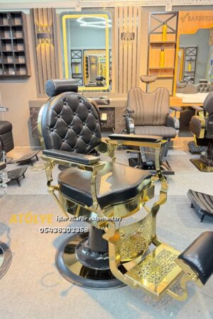 LÜX LAZER KESİM GOLD BERBER KOLTUĞU